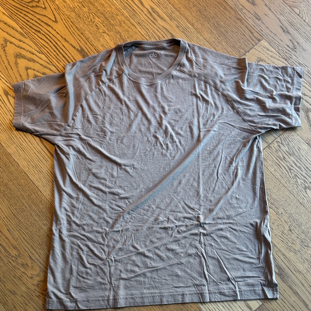 ALO Yoga Light Gray Short Sleeve Tee